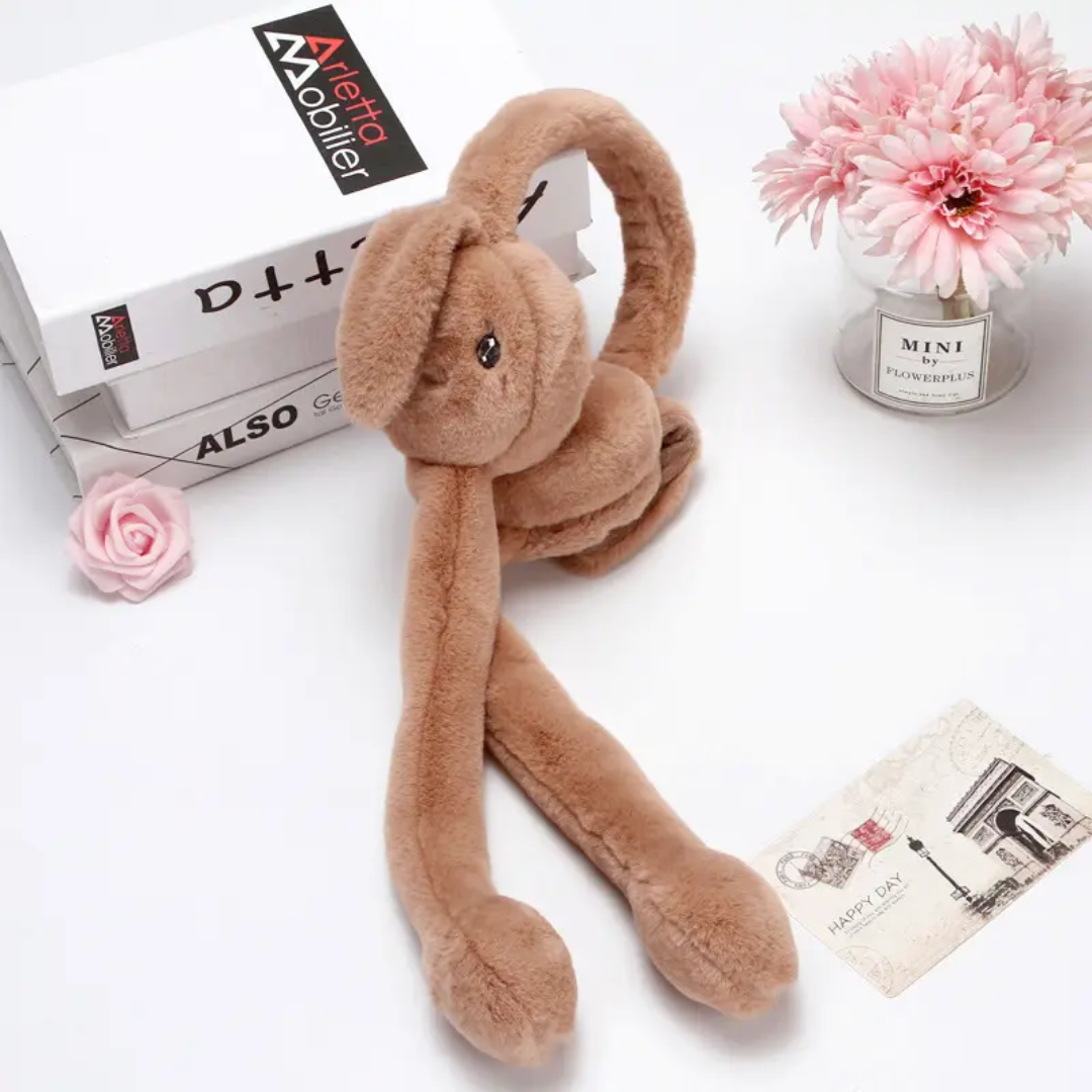 Cute Floppy Bunny Plush Ear Muffs - Image 2