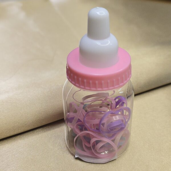 Mini Rubber Bands in Baby Bottle Jar - Image 3