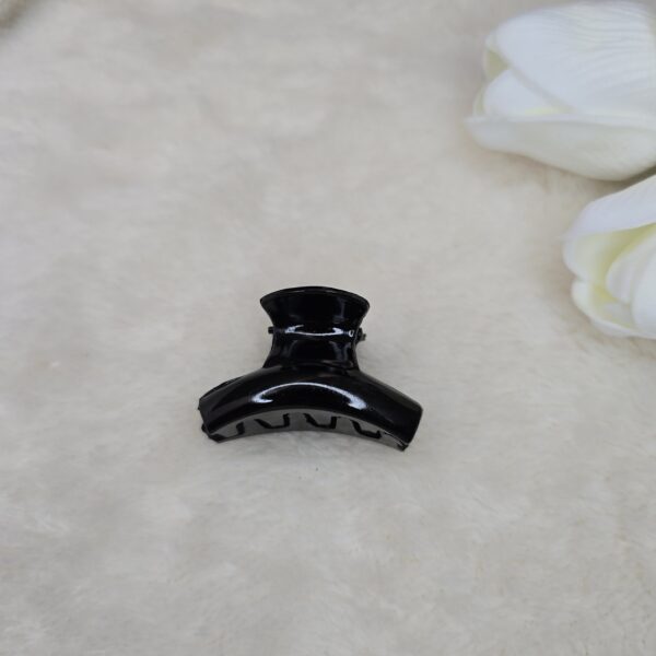 Glossy Black Mini Hair Claw Clips - Image 2