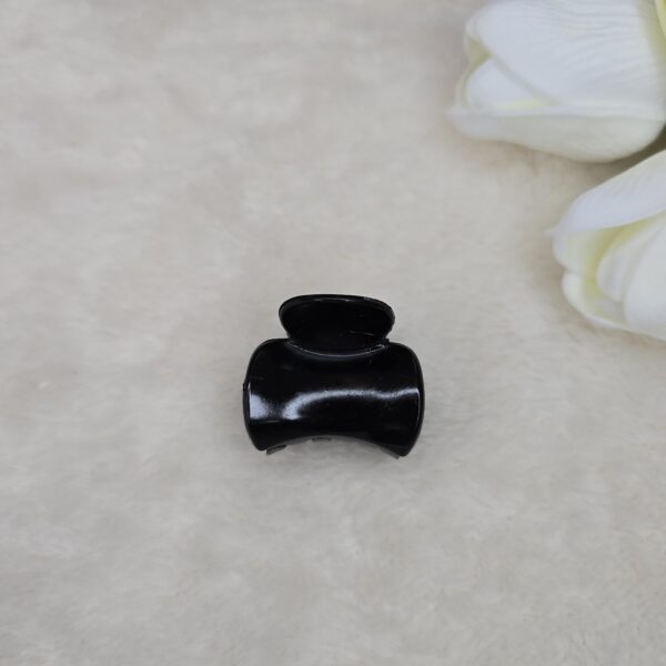 Glossy Black Mini Hair Claw Clips - Image 3