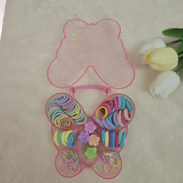 Butterfly Shaped Kids Hair Accessories Set – Colorful Bands & Clips - Image 2