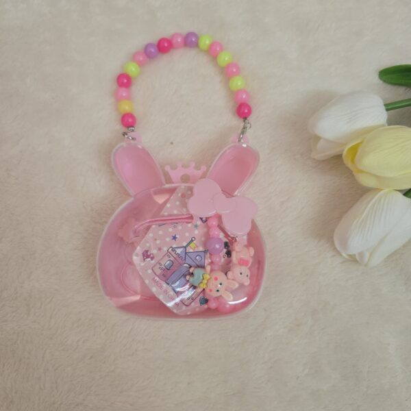 Bunny Shaped Kids Jewelry Box – Cute Beaded Handle & Castle Trinkets