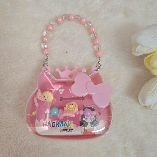 Cute Kitty Shaped Kids Jewelry Box – Beaded Handle & Mini Accessories