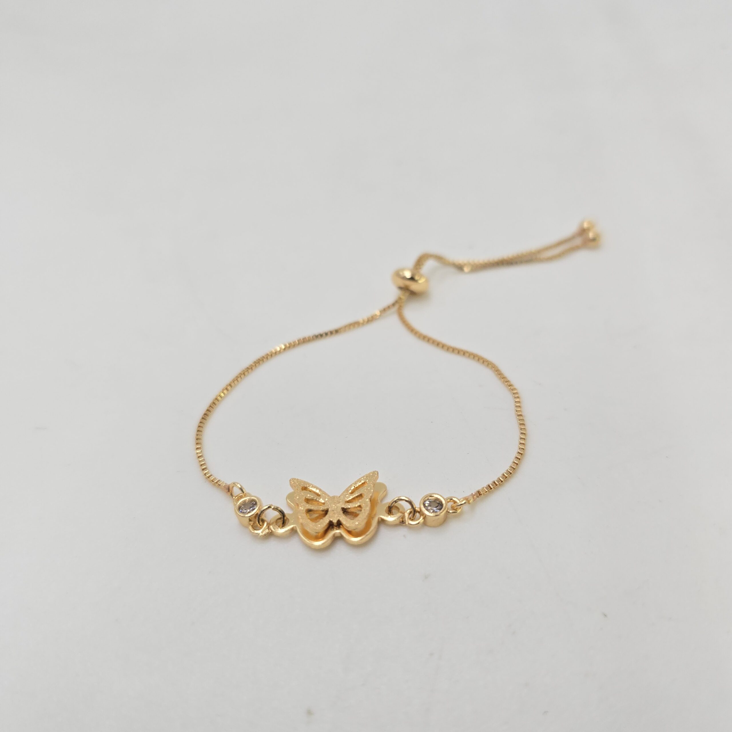 Golden Butterfly Charm Adjustable Bracelet