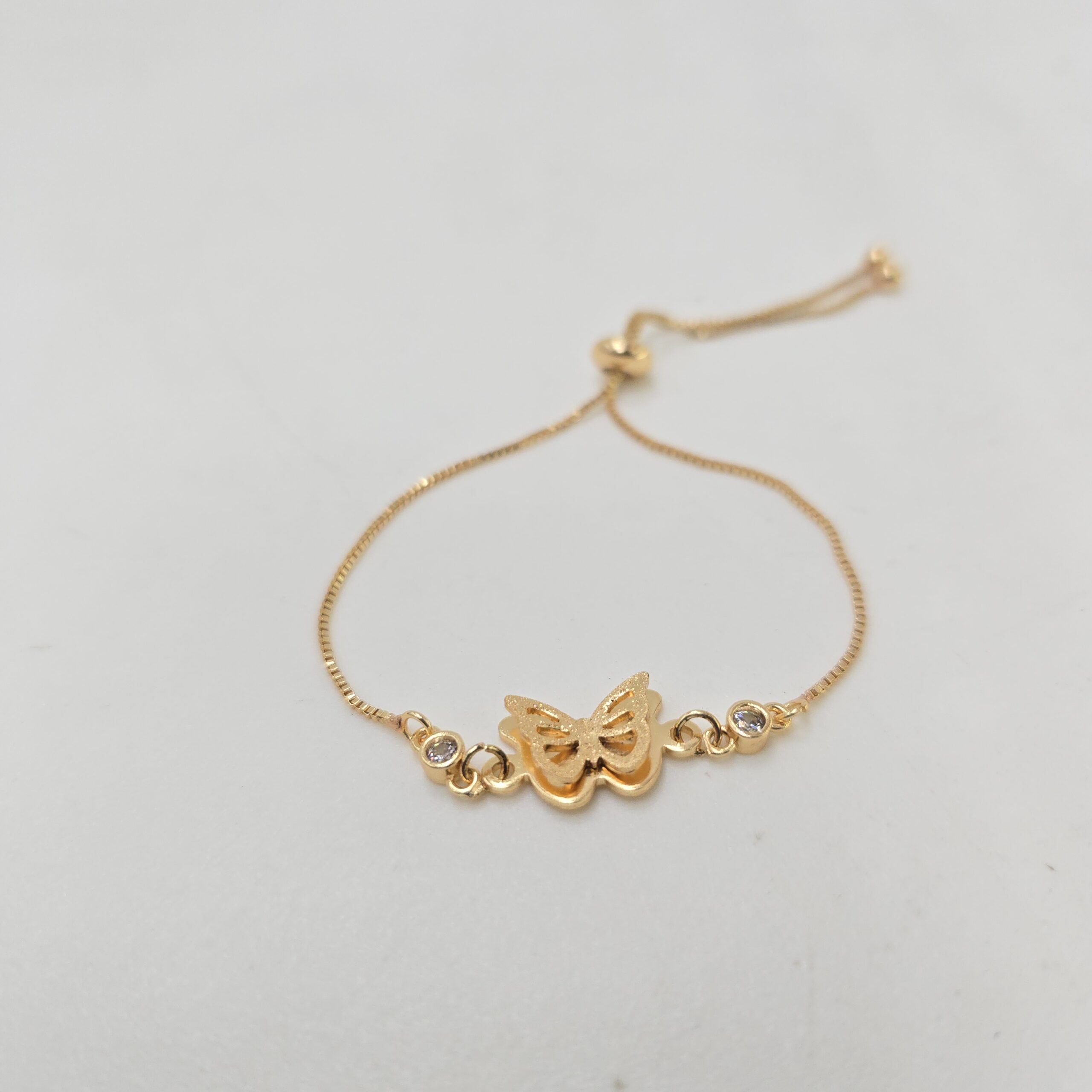 Golden Butterfly Charm Adjustable Bracelet - Image 3