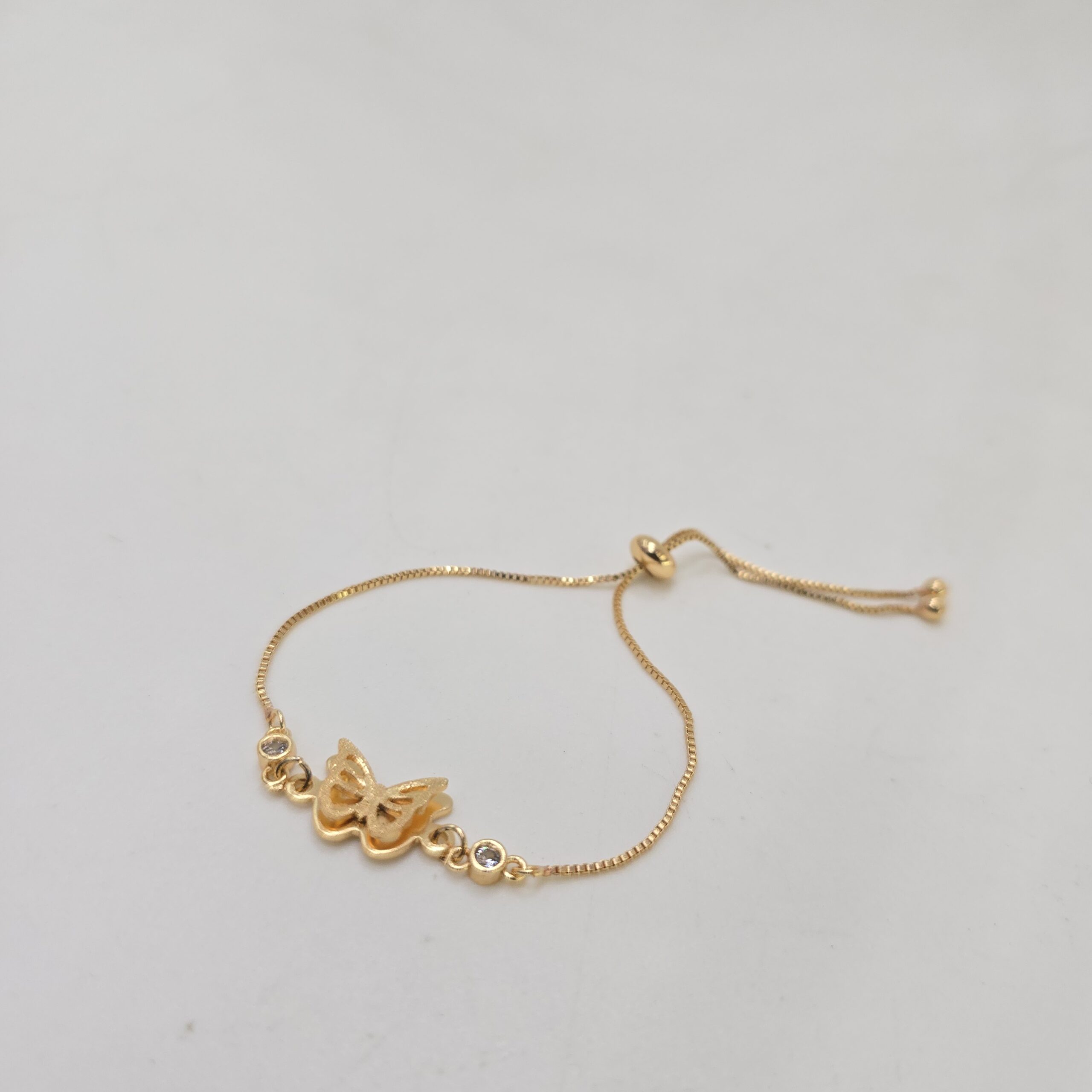 Golden Butterfly Charm Adjustable Bracelet - Image 2