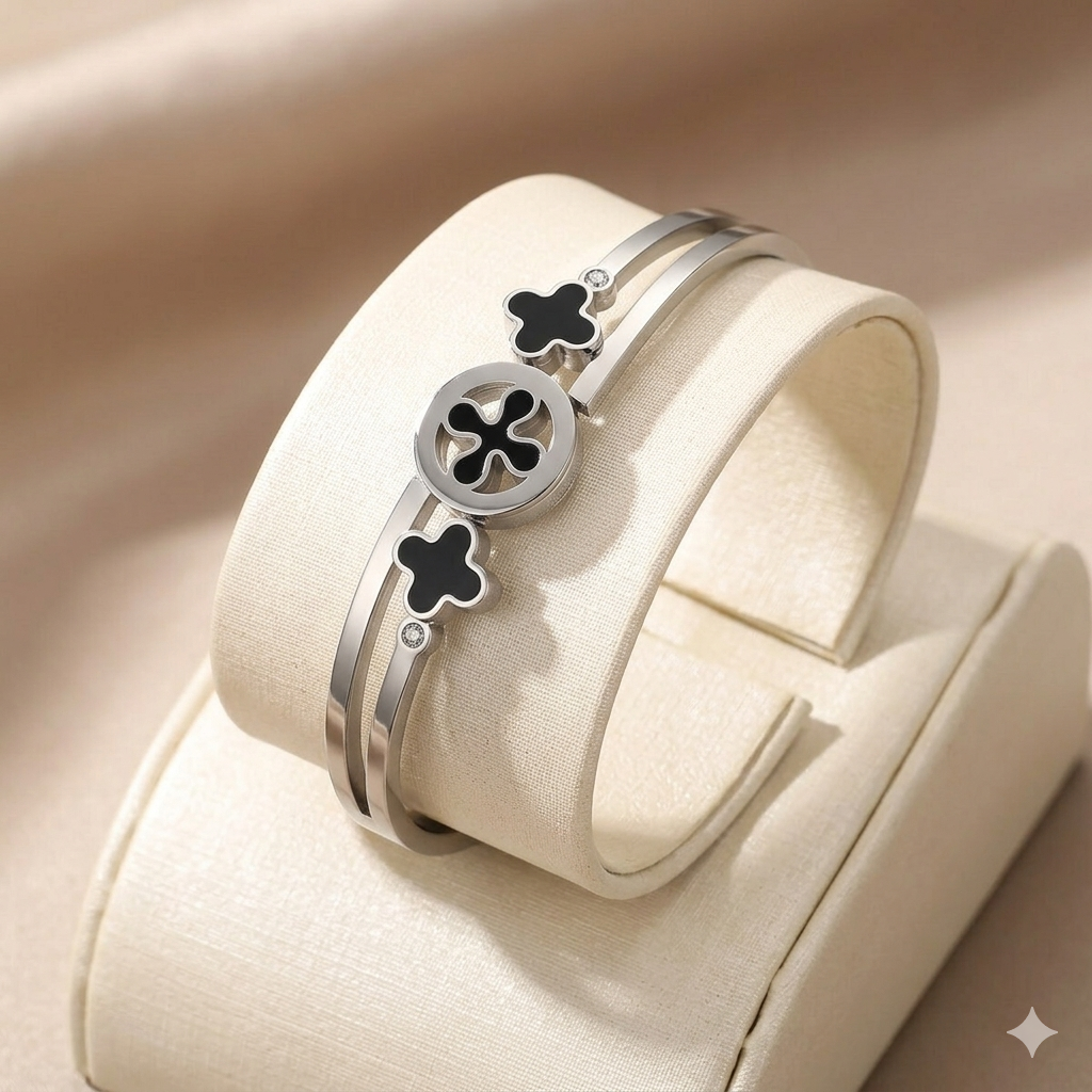 Anti-Tarnish Twilight Cuff Bracelet - Silver - Image 3