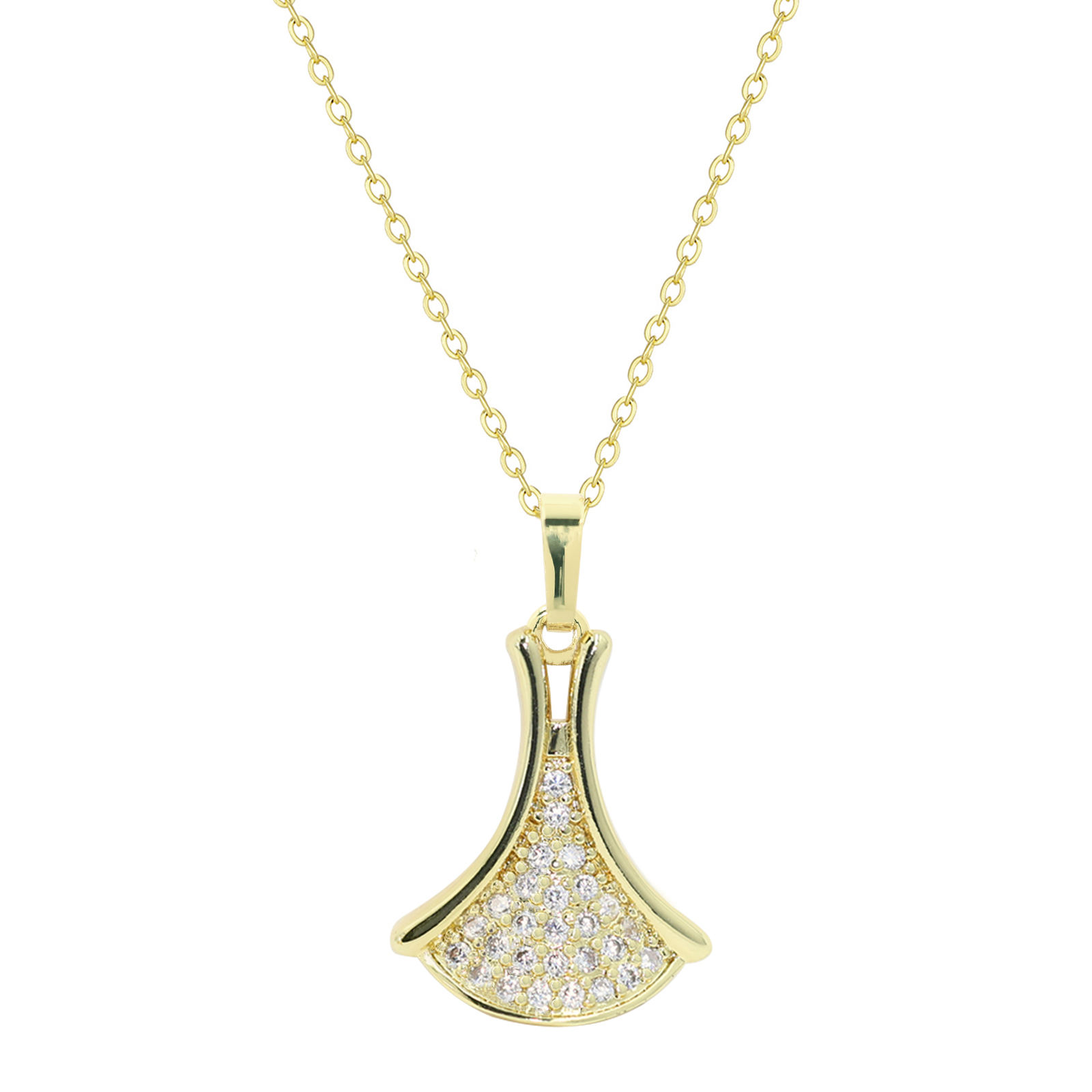 White Stone Pendant Chain - Image 2