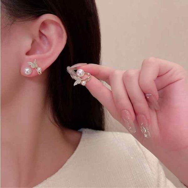 Butterfly Pearl Stud - Image 3