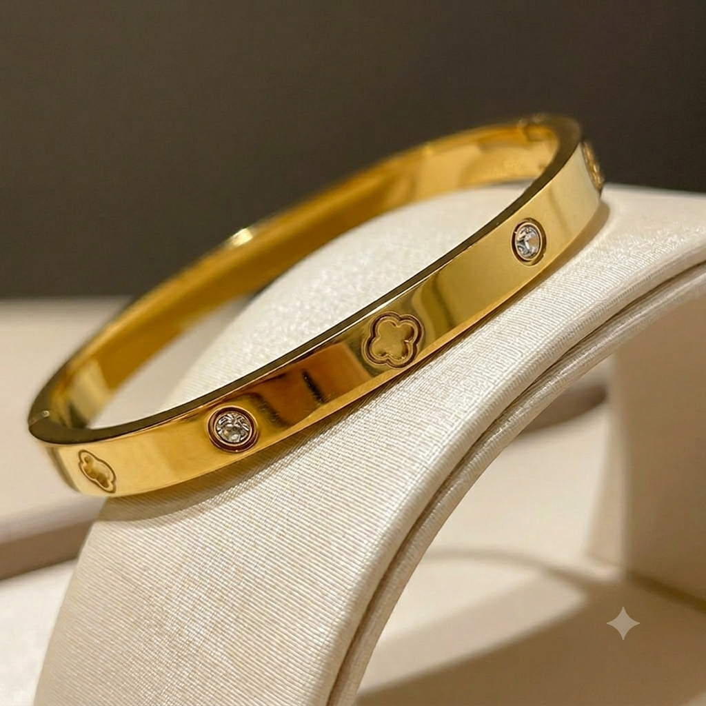Anti-Tarnish Stone Shine Cuff Bracelet - Image 4