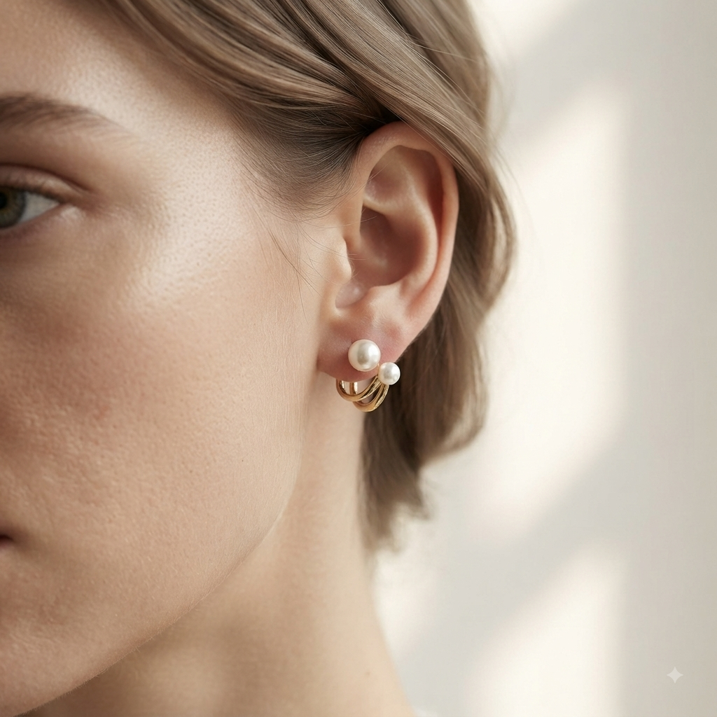 Two Way Pearl Stud - Image 2